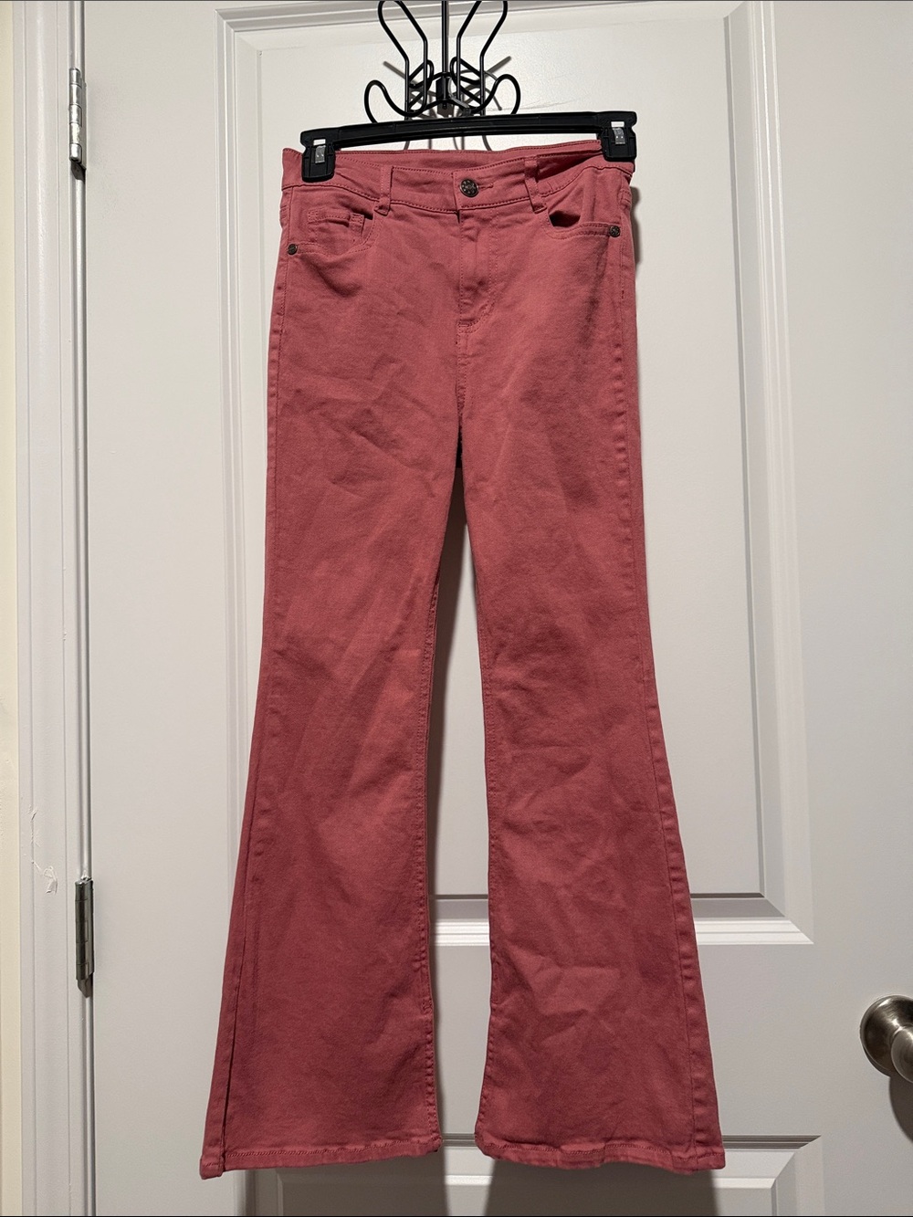 Derek Heart Girls Rose-Pink Flare Jeans